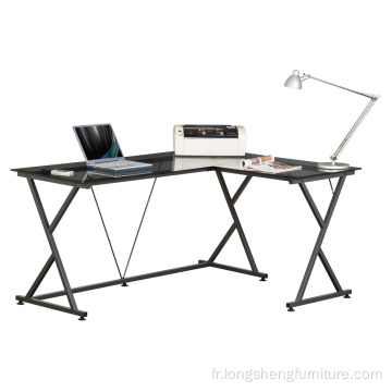 Table de produits de bureau informatique en forme de L